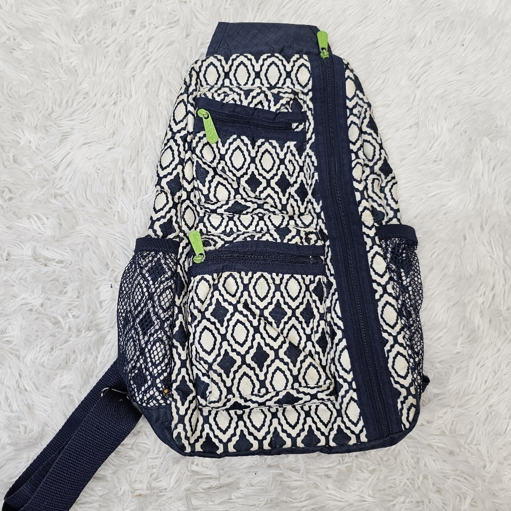 Stylish Navy and White Patterned Women's Bag